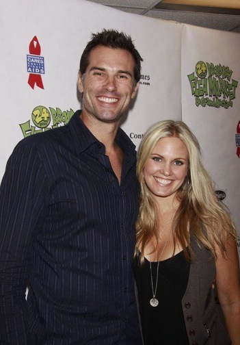 candid0453.jpg - Terri with Austin Peck at the 24th Annual Broadway Cares/Equity Fights AIDS Flea Market and Grand Auction held in Shubert Alley, New York City on September 26, 2010