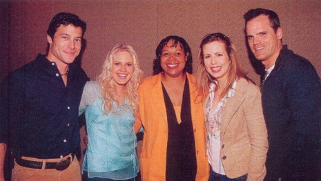 candid0133.jpg - Terri with Mark Collier (Mike, ATWT), Martha Byrne (Lily, ATWT) and Michael Park (Jack, ATWT) at a fan club event on April 16, 2005