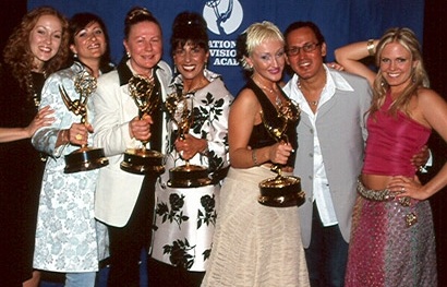 candid0136.jpg - Terri and Jennifer Ferrin (Jennifer, ATWT) and ATWT's winning hairstyle crew at the at the Creative Craft Daytime Emmy Awards on May 14, 2005 (Photo by Stephen Bergman)
