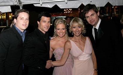 candid0140.jpg - Terri at the 32nd Daytime Emmy Awards on May 20, 2005 with Jesse Lee Soffer (Will, ATWT), Mark Collier (Mike, ATWT), Kelley Menighan Hensley (Emily, ATWT) and Trent Dawson (Henry, ATWT)