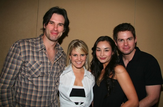 candid0189.jpg - Terri with Austin Peck (Brad, ATWT), Ewa da Cruz (Vienna) and Trent Dawson (Henry, ATWT) at a Fan Club Luncheon on April 21, 2007 (Photo by Steven Bergman)