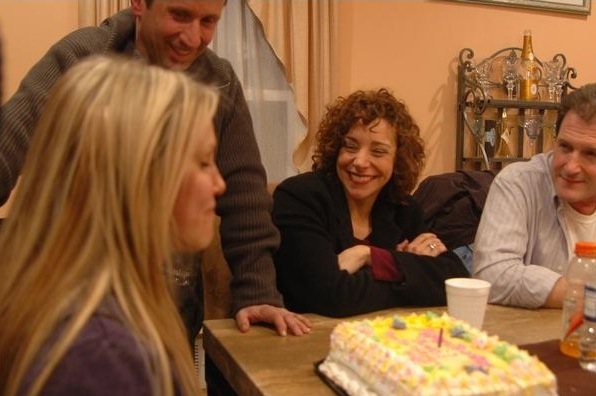candid0255.jpg - Terri receives a birthday cake on the set of iMurders in 2008.