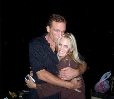 candid0279.jpg - Terri with Peter Greene on the set of "Once More"