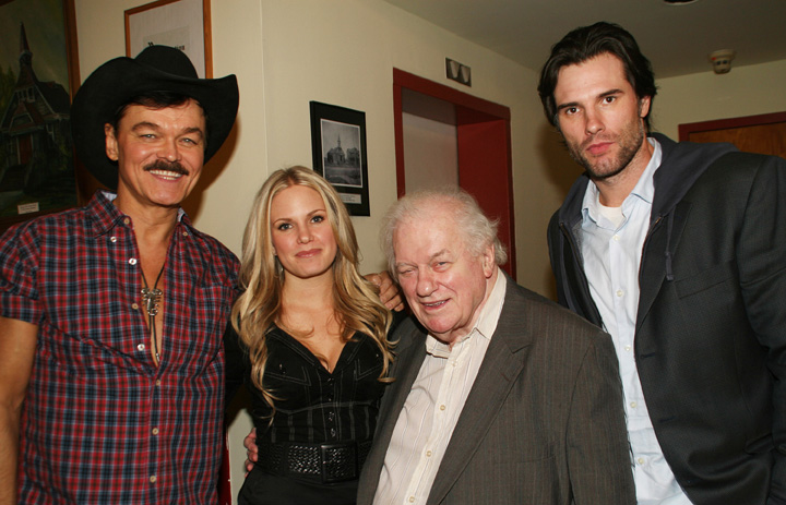 candid0304.jpg - Founding member of the Village People Randy Jones, "As the World Turns" cast member Terri Conn, Academy Award winning actor Charles Durning and "As the World Turns" cast member Austin Peck were some of the stars at a table reading at the Williams Center on Nov. 3, 2008 (photo from http://www.southbergenite.com/NC/0/1939.html )