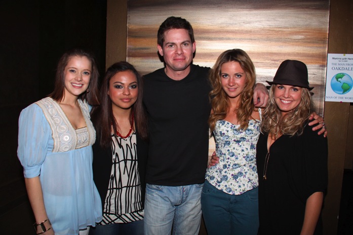 candid0320.JPG - Terri and Marnie Schulenburg (Alison, ATWT), Davida Williams (Jade, ATWT), Trent Dawson (Henry, ATWT) and Meredith Hagner (Liberty, ATWT) at the Martinis for Henry event on April 18, 2009. (Photo by Steven Bergman)