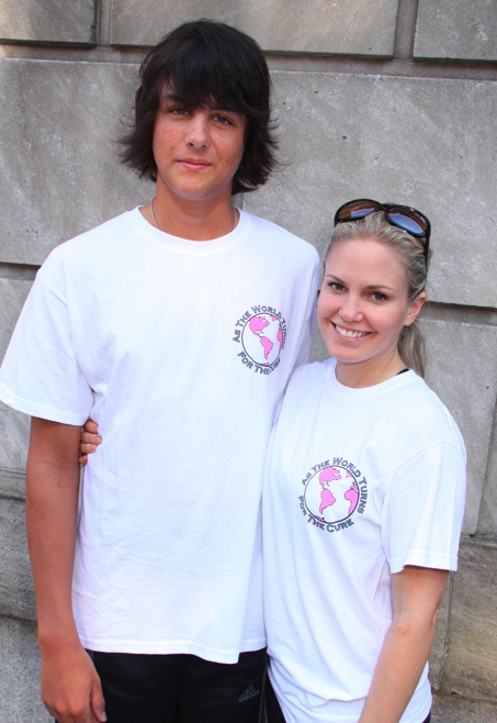 candid0336.JPG - Terri with Mick Hazen (Parker, ATWT) at the Komen New York City Race for the Cure event on September 13, 2009 (Photo by Steven Bergman)