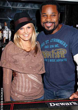candid0349.jpg - Terri with Malcolm-Jamal Warner at the 2009 Stockings With Care charity event held at the Stitch Bar & Lounge on November 11, 2009. (photo by Steven Bergman)