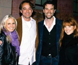 candid0356.jpg - Terri, Jon Lindstrom, Austin Peck and Cady McClain at the opening night of the play 'The Irish Curse' on March 28, 2010 at the Soho Playhouse.