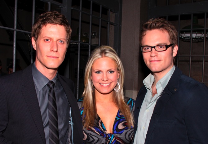 candid0369.jpg - Terri with Eric Sheffer Stevens and Van Hansis at the As The World Turns 54th Anniversary Party, held on the studio floor on April 2, 2010. (Photo by Steven Bergman)