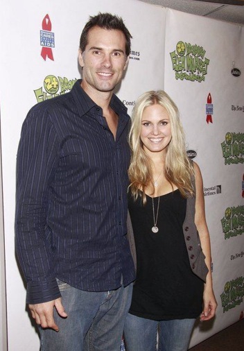 candid0454.jpg - Terri with Austin Peck at the 24th Annual Broadway Cares/Equity Fights AIDS Flea Market and Grand Auction held in Shubert Alley, New York City on September 26, 2010