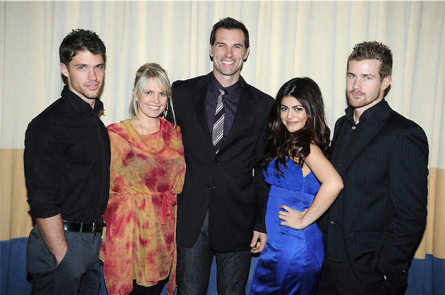 candid0504.jpg - Terri with David Gregory,  Austin Peck, Shenaz Treasurywala and Josh Kelly at the 26th Annual Starlight Children's Foundation Gala on March 16, 2011 at The Marriott Marquis Hotel in New York City