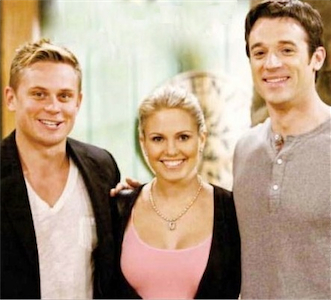 candid0519.jpg - Terri with Billy Magnussen and Tom Degnan on the One Life To Live set