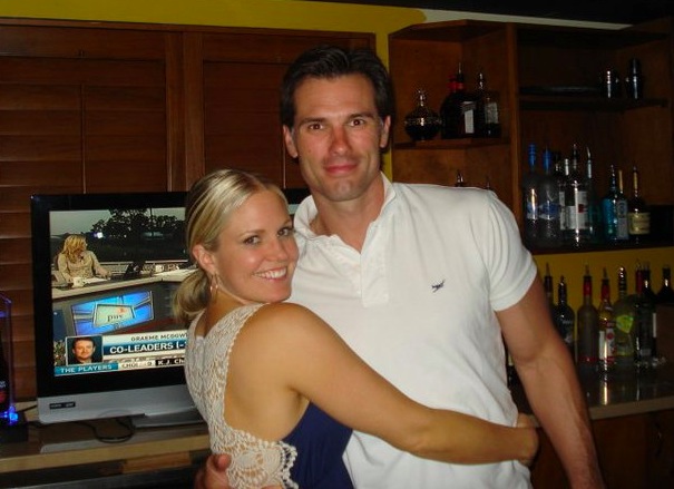 candid0548.jpg - Terri with Austin Peck at the Celebrity Bartending Bash on May 14, 2011 at Bistro Soleil, Olde Marco Inn, Marco Island, Florida for SWFL Soapfest Charity Weekend (photo by Karen Tanner)