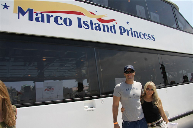 candid0554.jpg - Terri with Austin Peck at the Cruisin' & Schmoozin' with the Stars on the Marco Island Princess sightseeing tour of Marco Island for SWFL Soapfest Charity Weekend on May 15, 2011  (Photo by Sue Coflin/Max Photos)