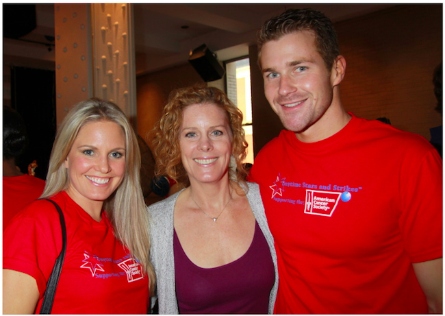 candid0597.jpg - Terri with Liz Keifer and Josh Kelly at the Daytime Stars and Strikes Charity Event to benefit the American Cancer Society at the Bowlmore Lanes, New York City on October 9, 2011 