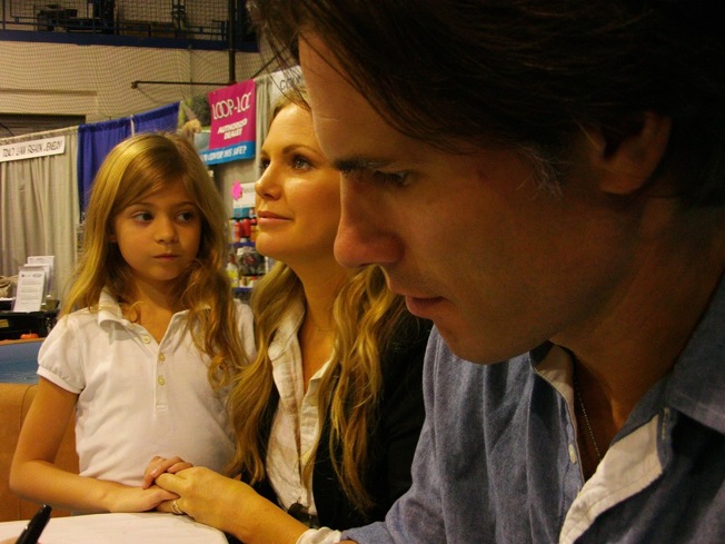 candid0601.jpg - Terri with Julia and Austin Peck at the Great Big Home Show in Waldorf, Maryland on October 16, 2011