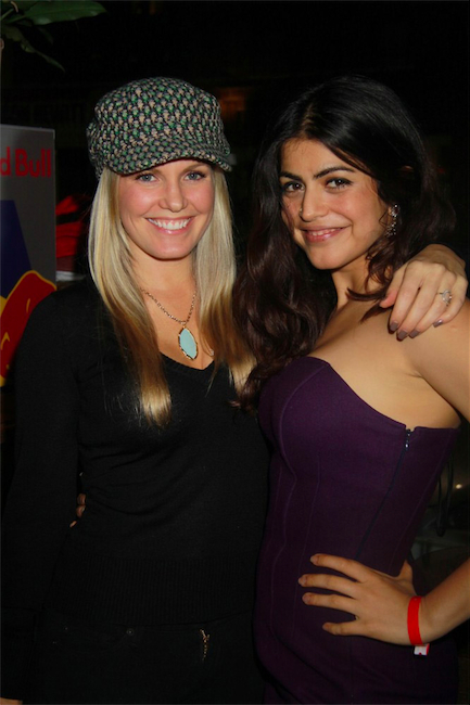candid0617.jpg - Terri with Shenaz Treasury at the Stockings with Care 2011 Holiday Drive - Celebrity Bartending Event on November 16, 2011 at the Hudson Station Bar & Grill in New York City