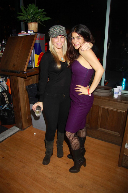 candid0618.jpg - Terri with Shenaz Treasury at the Stockings with Care 2011 Holiday Drive - Celebrity Bartending Event on November 16, 2011 at the Hudson Station Bar & Grill in New York City