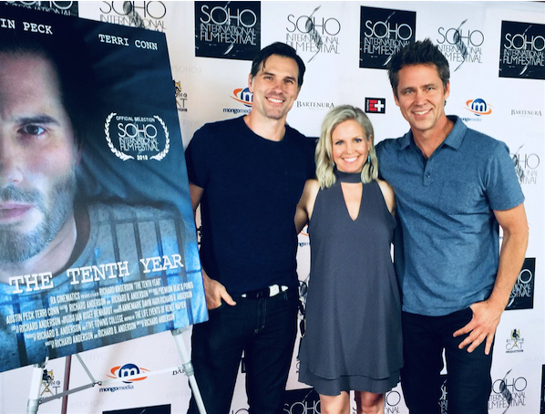 candid0762.jpg - Terri with Austin Peck and Jeff Borkoski at The Tenth Year premiere at the SOHO International Film Festival on June 17, 2018