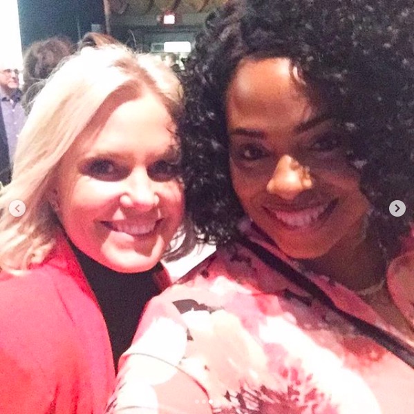 candid0770.jpg - Terri with a QVC co-worker at the Dennis Basso fashion show in February 2019 - courtesy of Terri's Instagram page